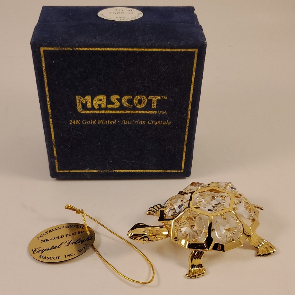 Mascot Gold Plated Turtle with Crystals    (H/S)